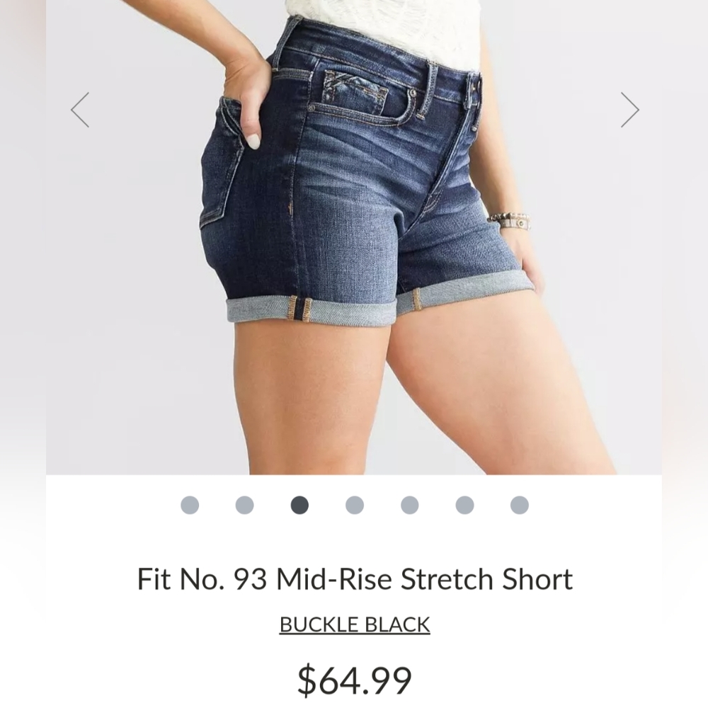 SOLD - Buckle Black CURVY Fit 93 High Rise Midi Shorts sz 33 - Picture 2 of 6